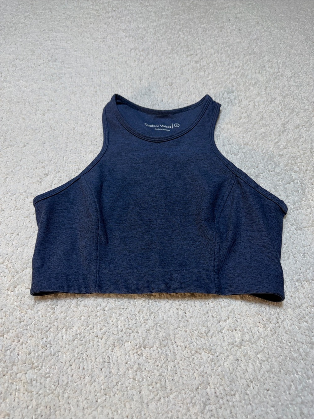 Outdoor Voices Navy High Neck Racerback Sports Bra Small